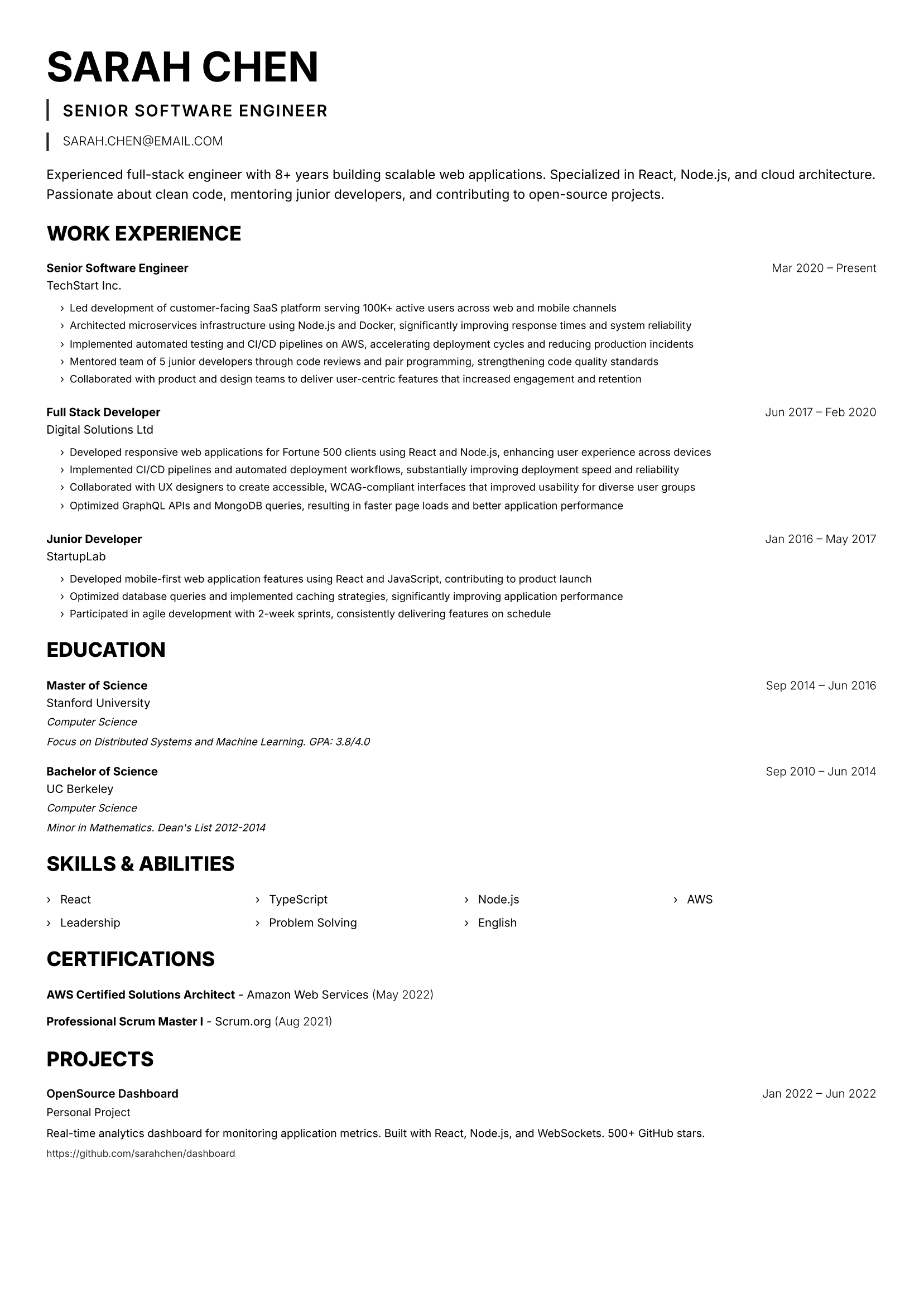 Resume template